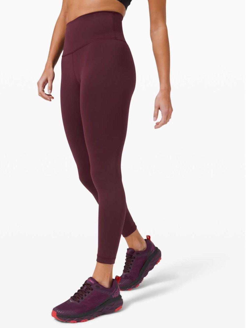 Lululemon Sz 4 Wunder Train High-Rise Tight 25" Cassis Leggings Burgundy Gym。